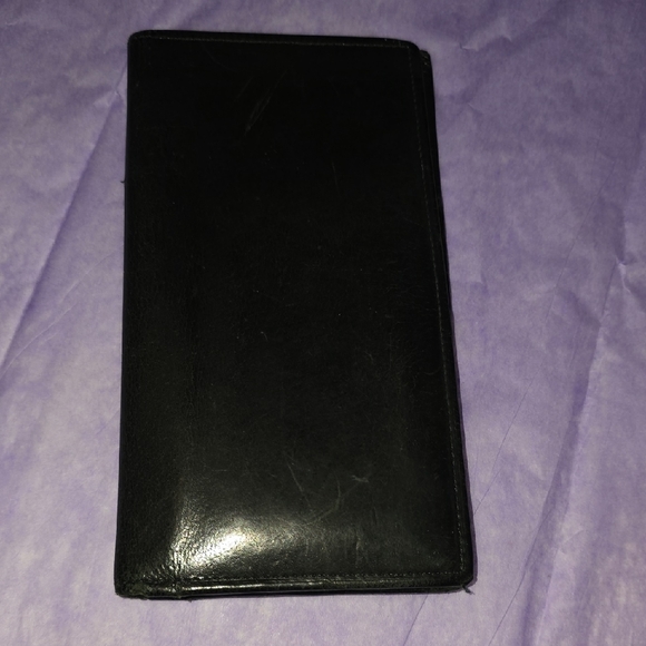 Vintage Classic COACH Checkbook Credit Card Black Leather Wallet